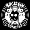 Socially Awkward Cat Coasters - Adult & Kids T-Shirts, Sweatshirts & Hoodies apparel design preview 1