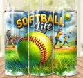 Softball Life 20 oz Skinny Tumbler Cup With Straw - Adult & Kids T-Shirts, Sweatshirts & Hoodies apparel design preview 1
