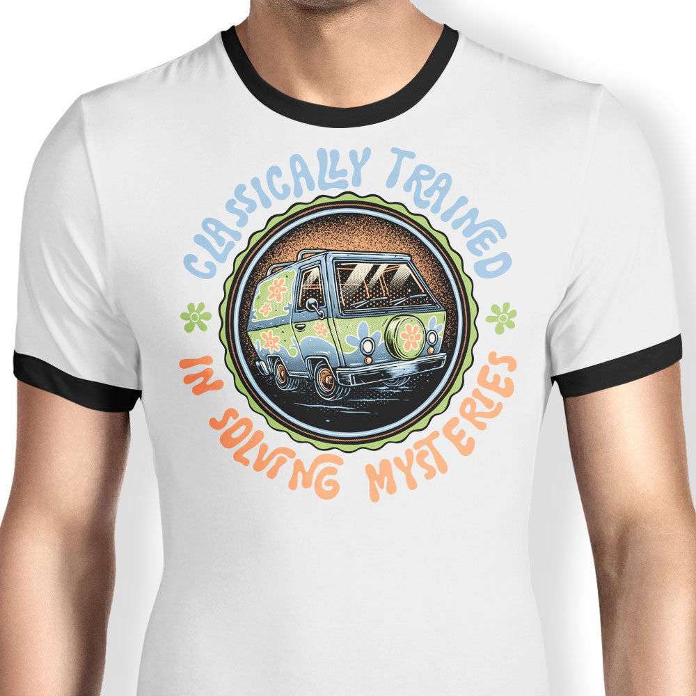 Solving Mysteries Ringer - Adult & Kids T-Shirts, Sweatshirts & Hoodies apparel design preview 1