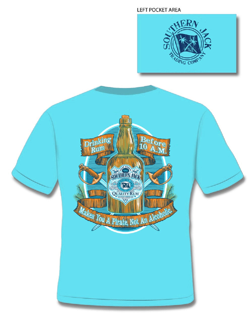 Southern Jack Apparel Drinking Rum Before 10am Makes - Adult & Kids T-Shirts, Sweatshirts & Hoodies apparel design preview 1