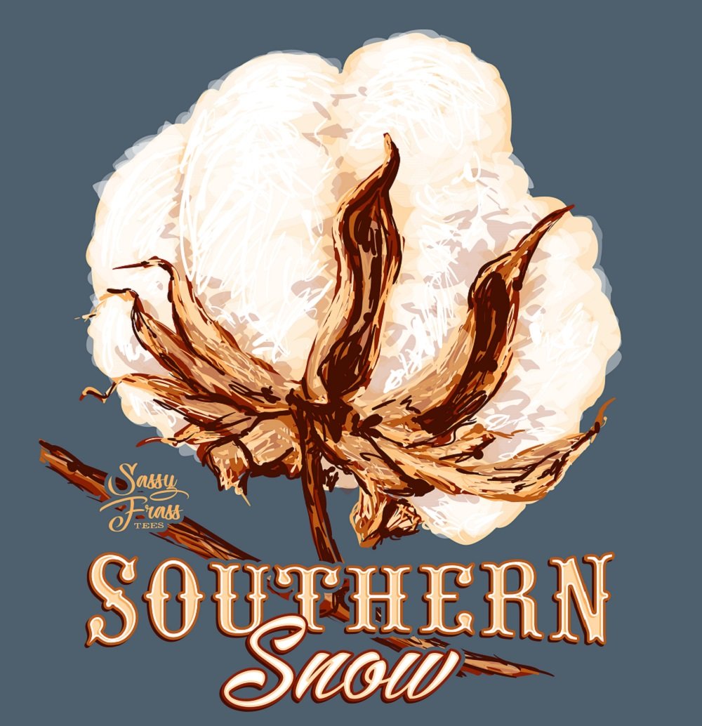 SALE Sassy Frass Southern Snow Cotton Comfort Colors - Adult & Kids T-Shirts, Sweatshirts & Hoodies apparel design preview 1