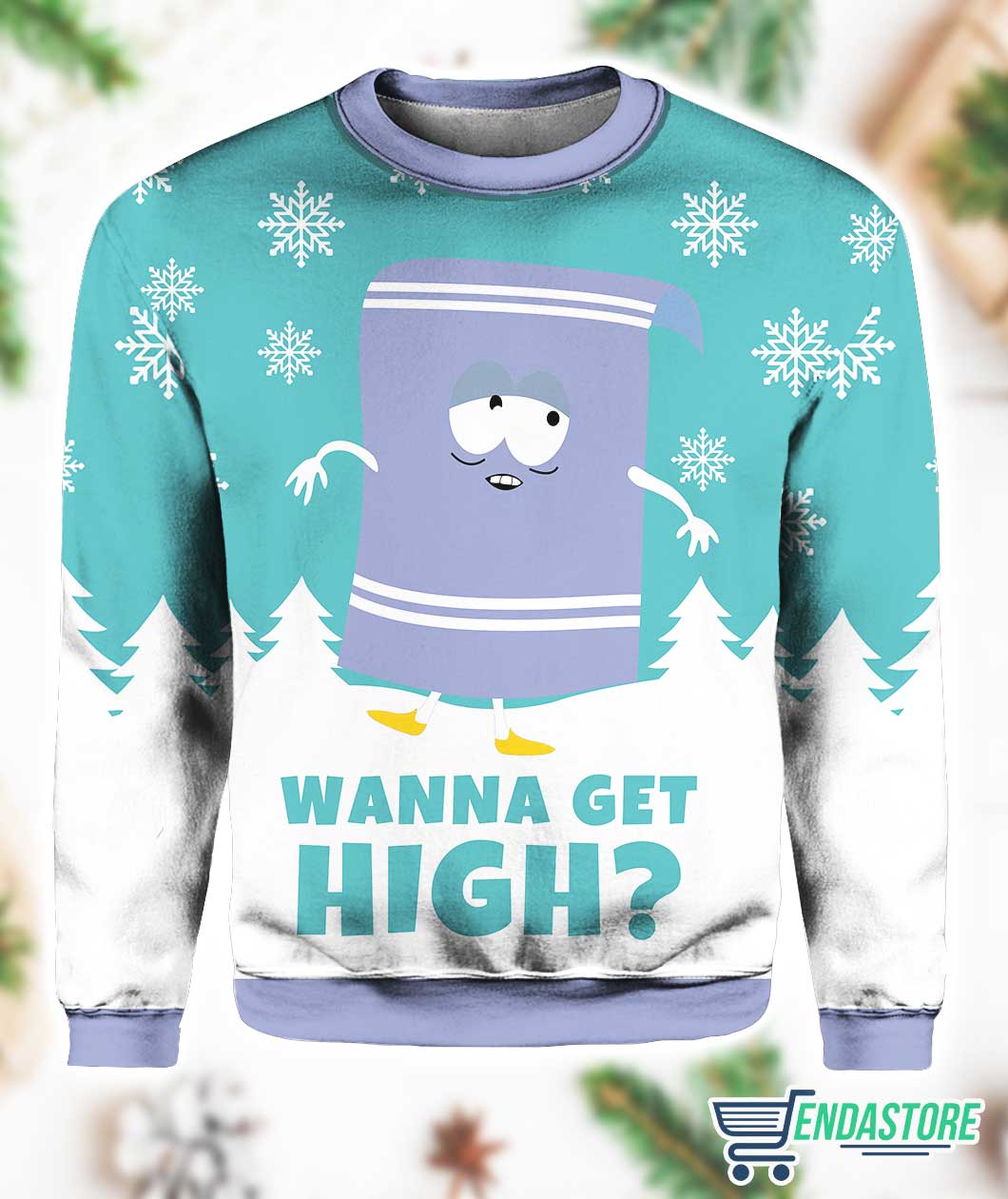 Towelie Red Eyes Ugly Christmas Sweater product image 3