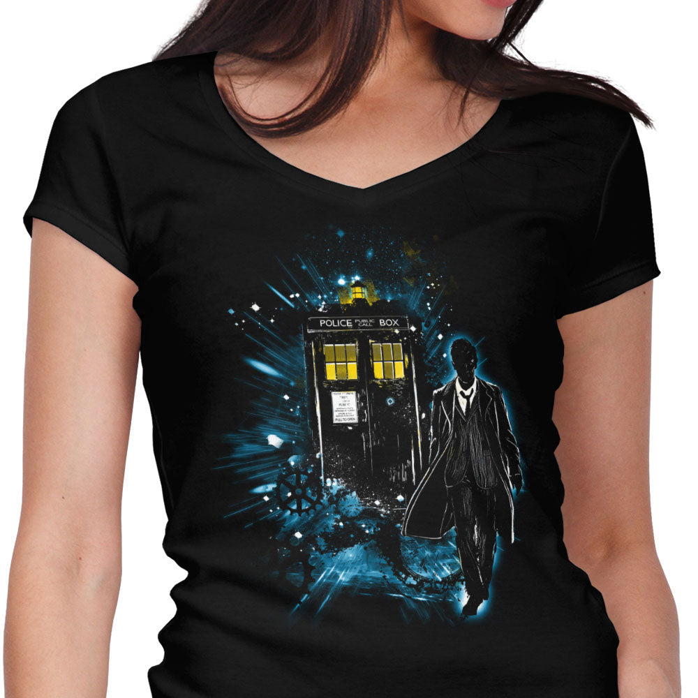 Space and Time Traveler Women's V-Neck - Adult & Kids T-Shirts, Sweatshirts & Hoodies apparel design preview 1
