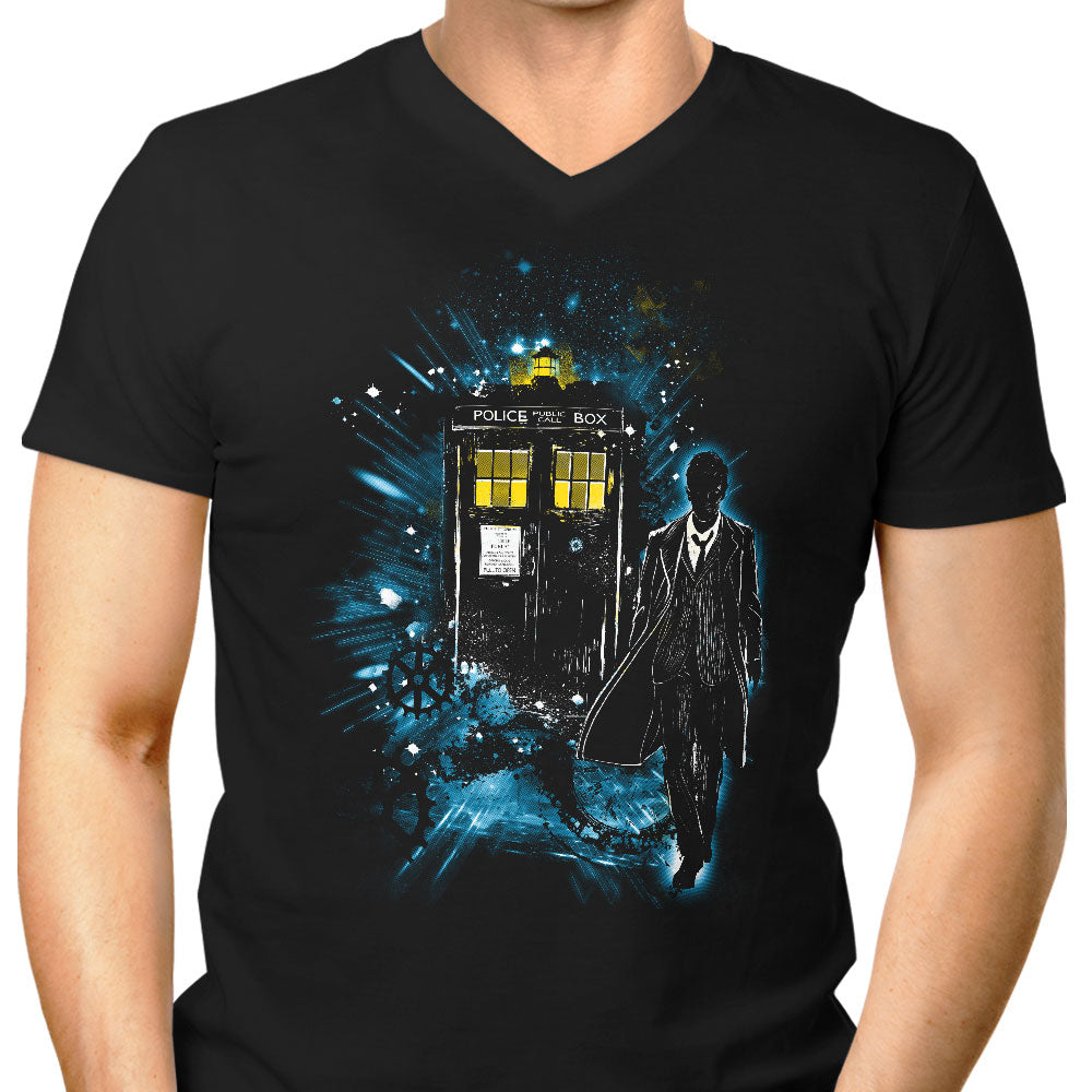 Space and Time Traveler Men's V-Neck - Adult & Kids T-Shirts, Sweatshirts & Hoodies apparel design preview 1