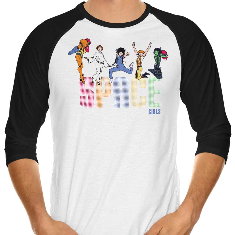 Space Girls 3/4 Sleeve Raglan - Adult & Kids T-Shirts, Sweatshirts & Hoodies apparel design preview 1