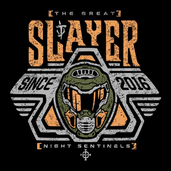 Space Slayer Marine Youth Apparel - Adult & Kids T-Shirts, Sweatshirts & Hoodies apparel design preview 2