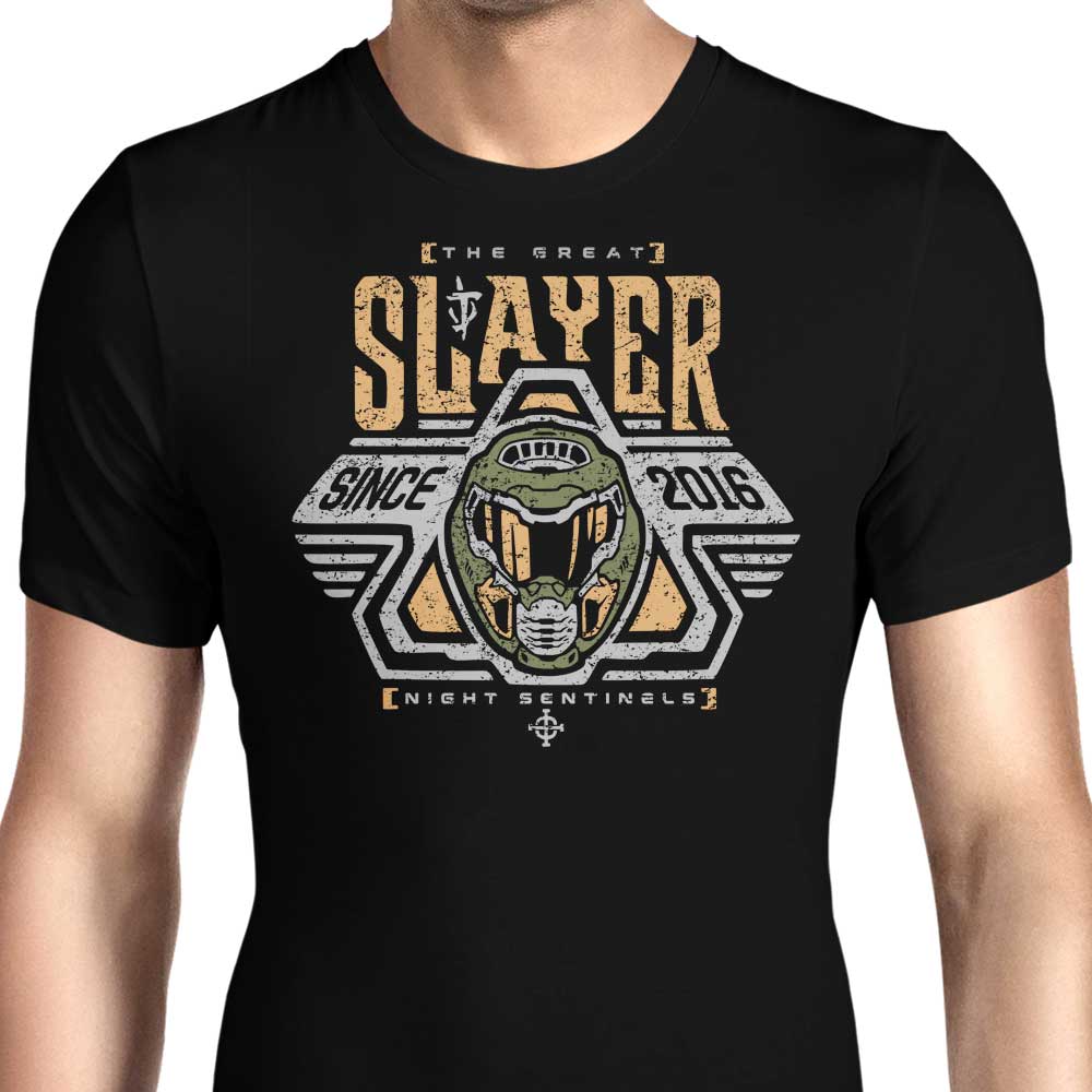 Space Slayer Marine Men's Apparel - Adult & Kids T-Shirts, Sweatshirts & Hoodies apparel design preview 1