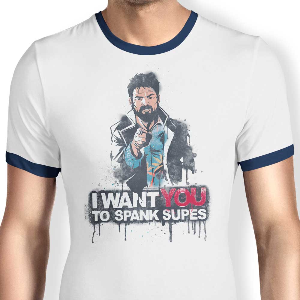 Spank Supes Ringer - Adult & Kids T-Shirts, Sweatshirts & Hoodies apparel design preview 1