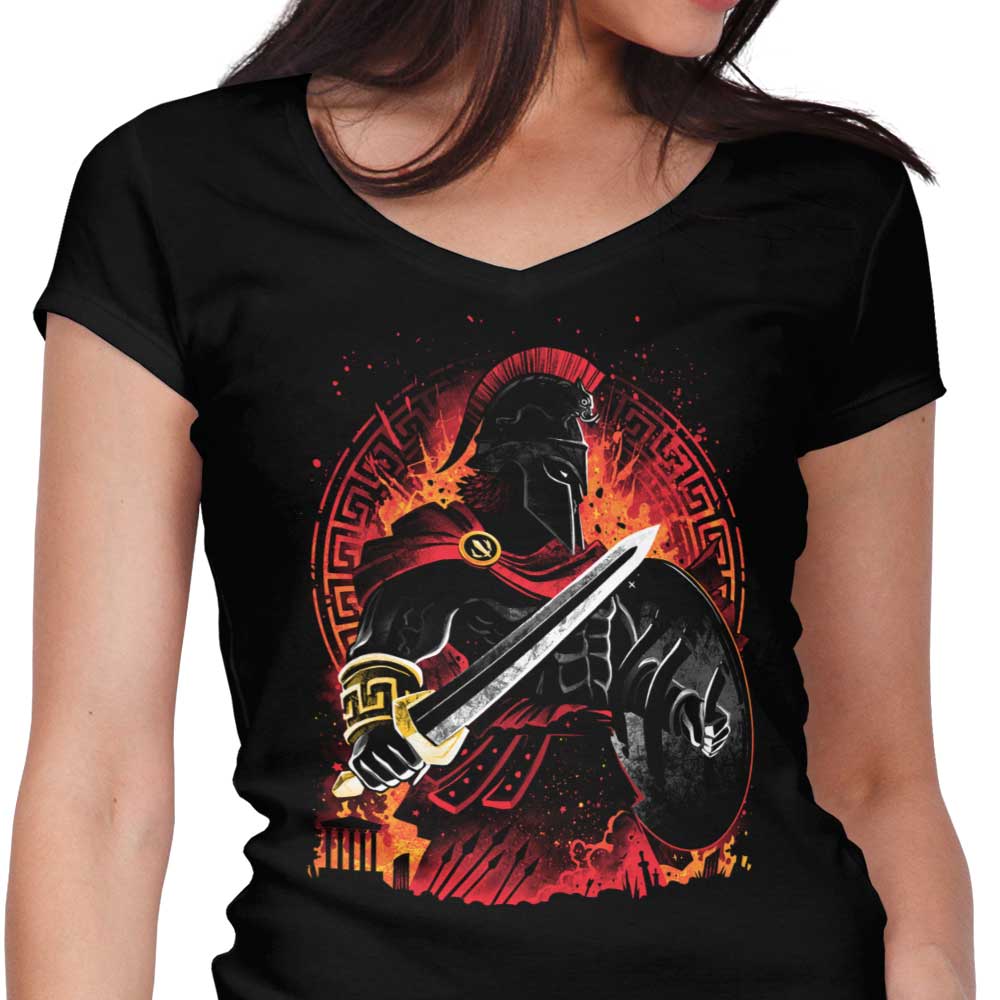 Spartan Fury Women's V-Neck - Adult & Kids T-Shirts, Sweatshirts & Hoodies apparel design preview 1