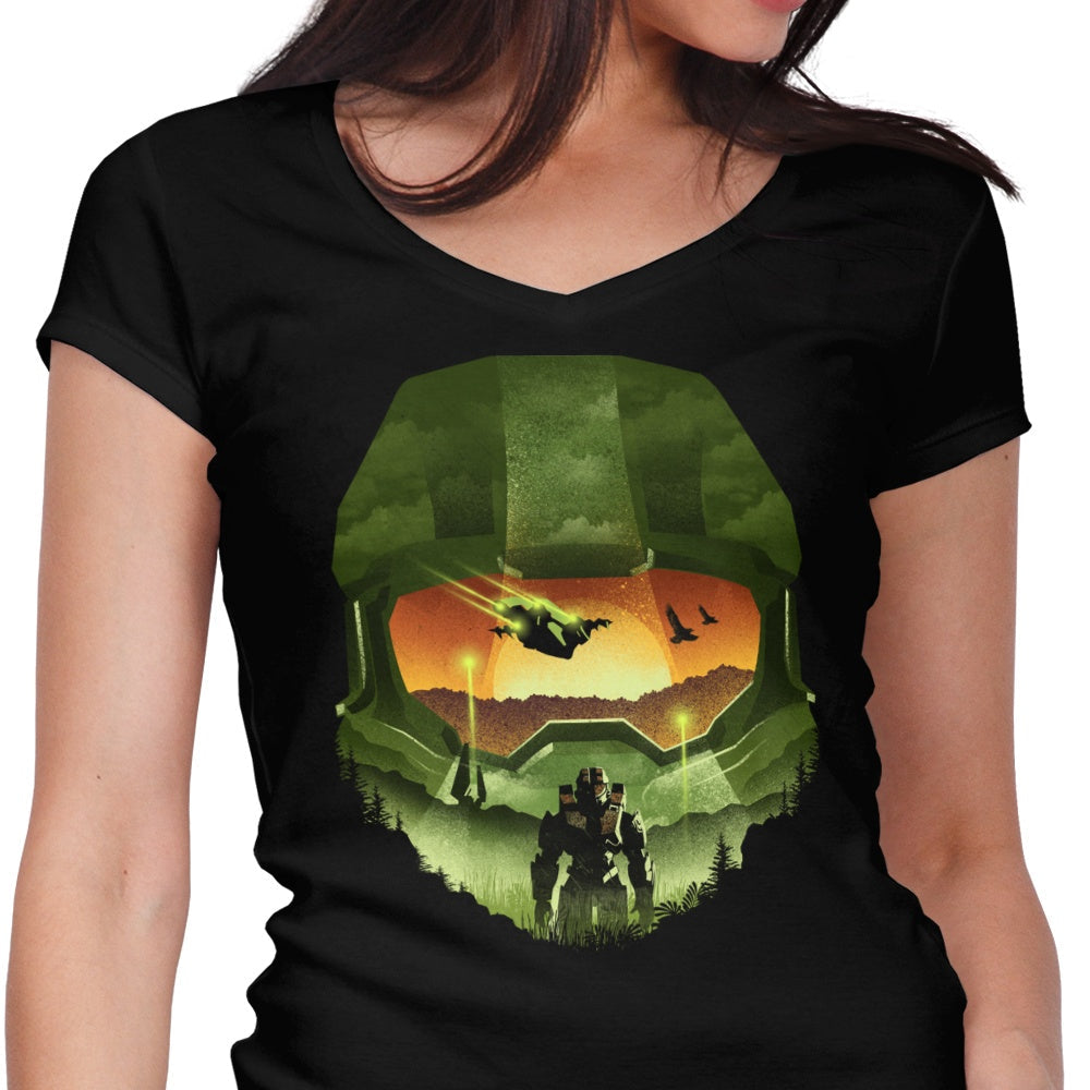 Spartan Silhouette Women's V-Neck - Adult & Kids T-Shirts, Sweatshirts & Hoodies apparel design preview 1