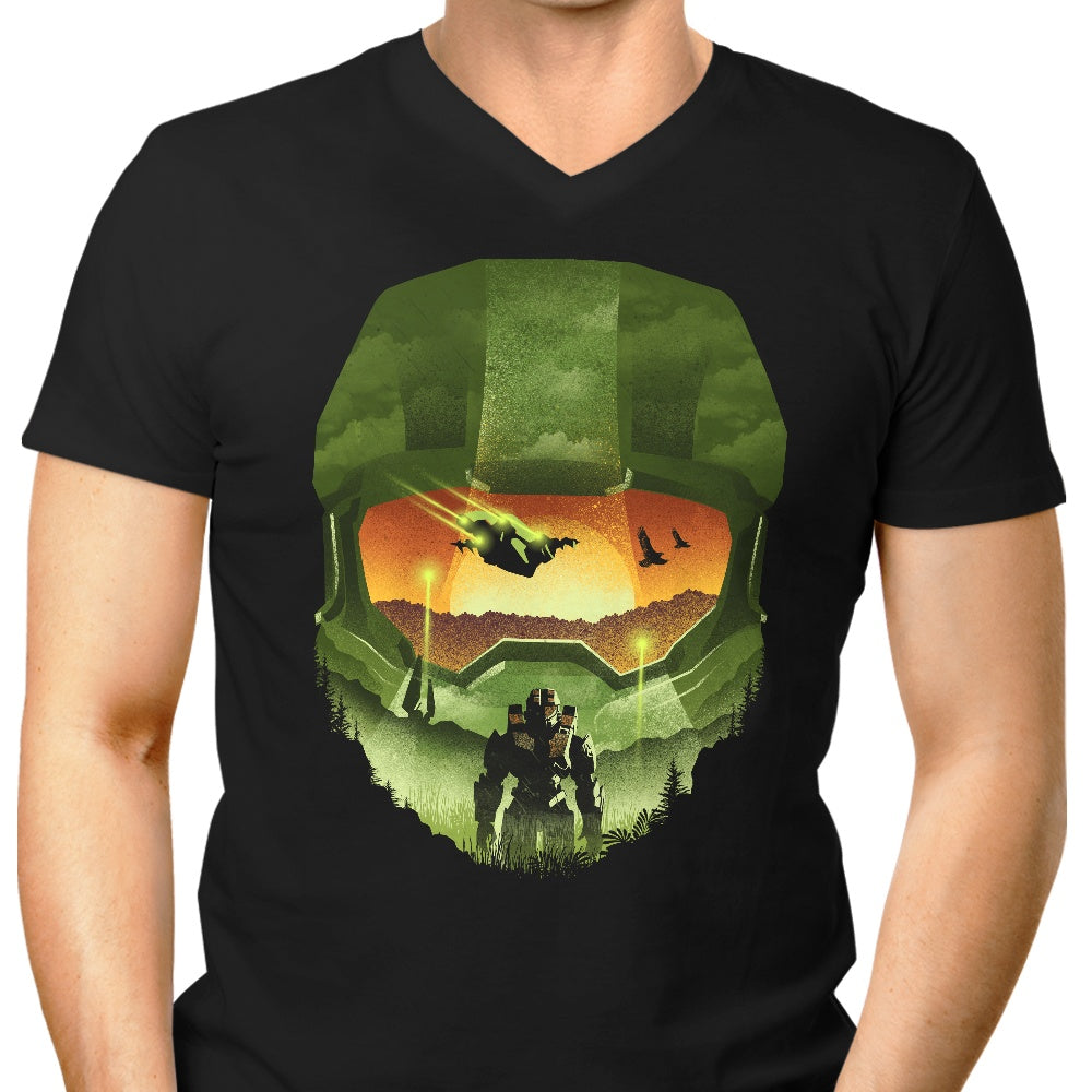 Spartan Silhouette Men's V-Neck - Adult & Kids T-Shirts, Sweatshirts & Hoodies apparel design preview 1