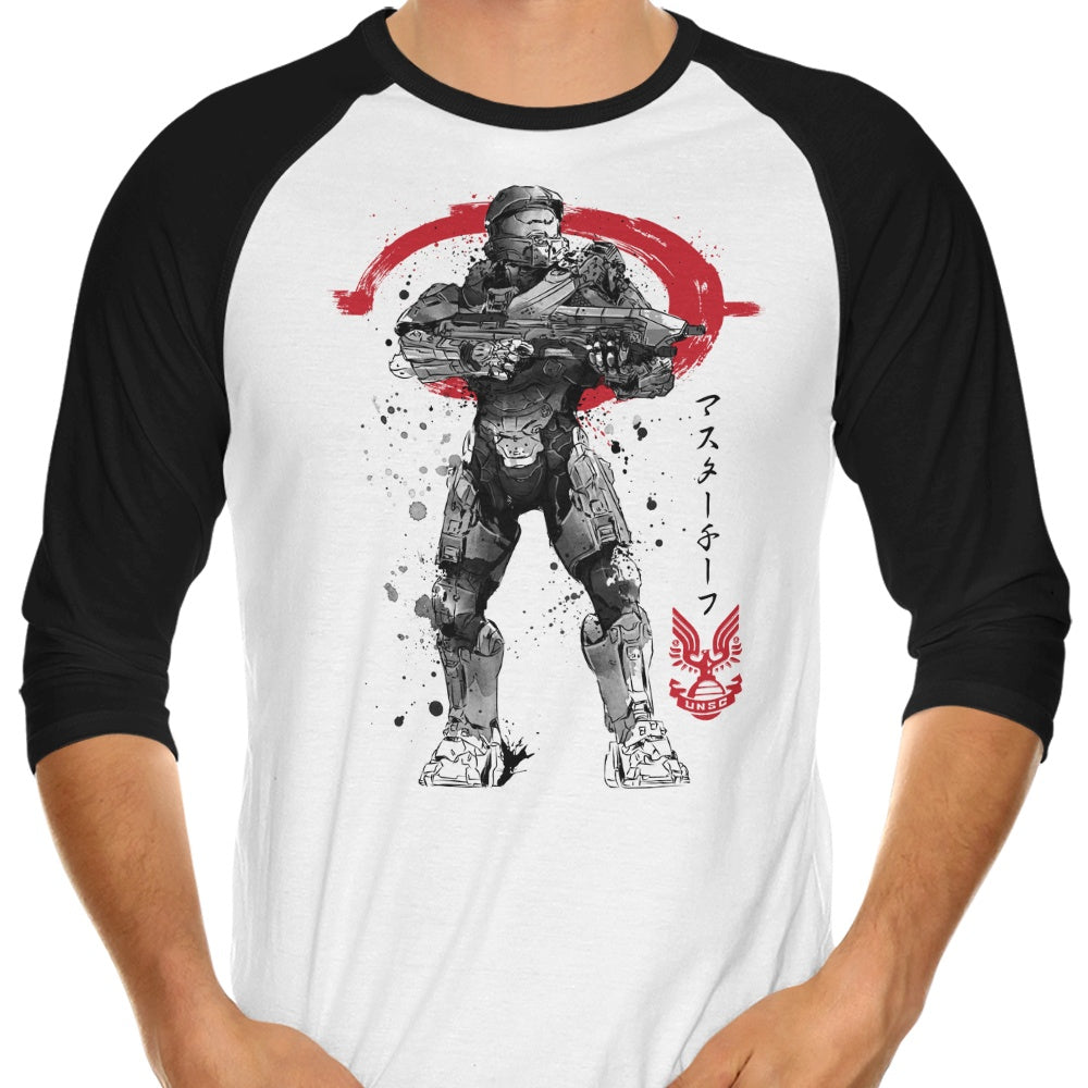 Spartan Sumi-e 3/4 Sleeve Raglan - Adult & Kids T-Shirts, Sweatshirts & Hoodies apparel design preview 1
