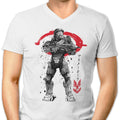 Spartan Sumi-e Men's V-Neck - Adult & Kids T-Shirts, Sweatshirts & Hoodies apparel design preview 1