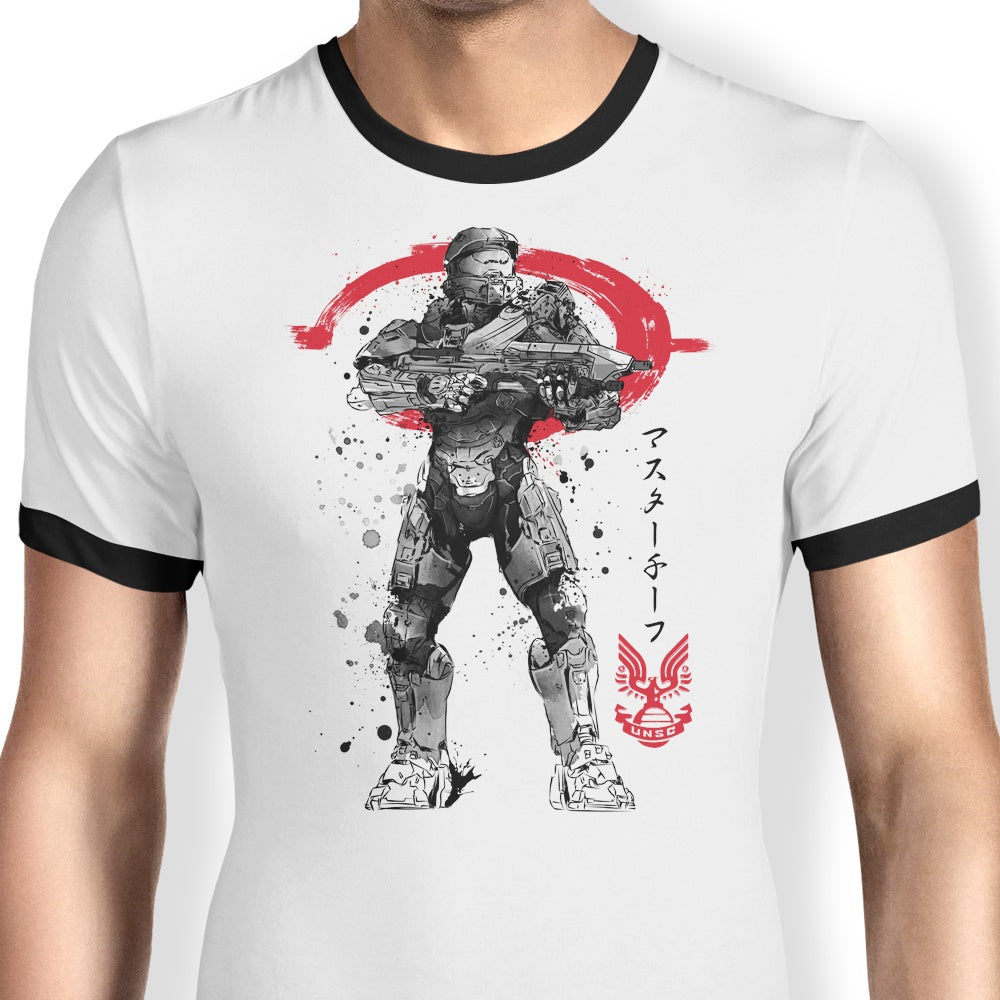 Spartan Sumi-e Ringer - Adult & Kids T-Shirts, Sweatshirts & Hoodies apparel design preview 1