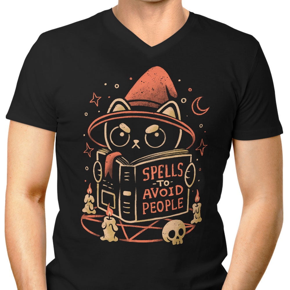 Spells to Avoid People Men's V-Neck - Adult & Kids T-Shirts, Sweatshirts & Hoodies apparel design preview 1