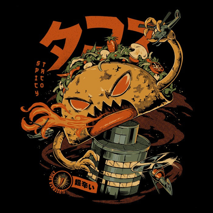 Spicy Taco Kaiju Coasters - Adult & Kids T-Shirts, Sweatshirts & Hoodies apparel design preview 1
