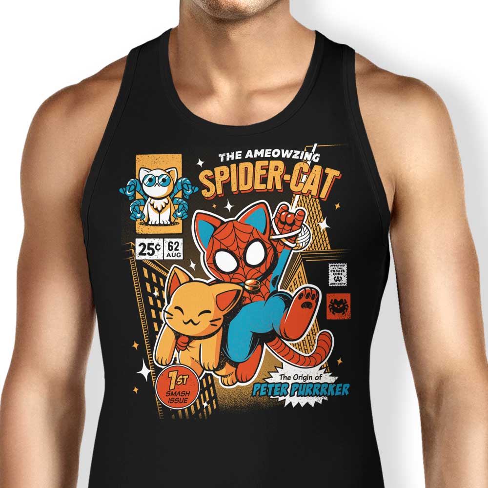 Spider Cat Tank Top - Adult & Kids T-Shirts, Sweatshirts & Hoodies apparel design preview 1