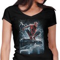 Spider Over the City Women's V-Neck - Adult & Kids T-Shirts, Sweatshirts & Hoodies apparel design preview 1