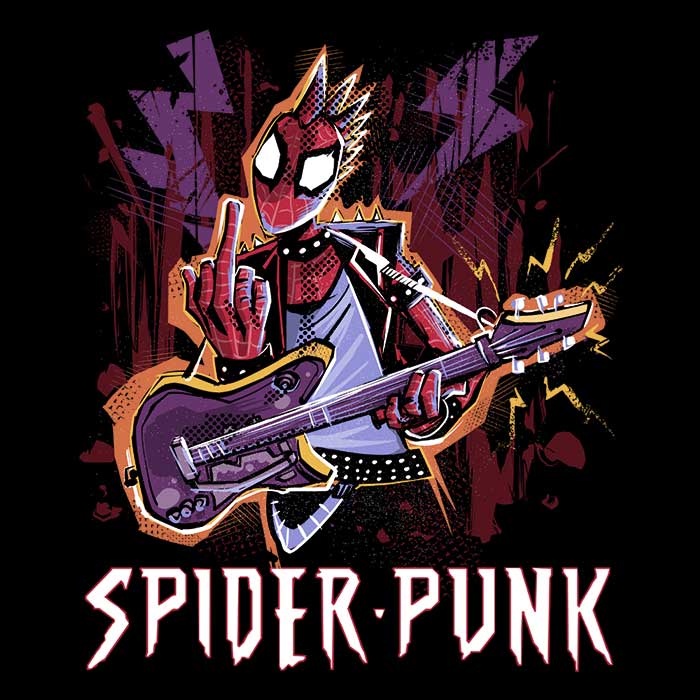 Spider Punk Women's V-Neck - Adult & Kids T-Shirts, Sweatshirts & Hoodies apparel design preview 2