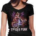 Spider Punk Women's V-Neck - Adult & Kids T-Shirts, Sweatshirts & Hoodies apparel design preview 1