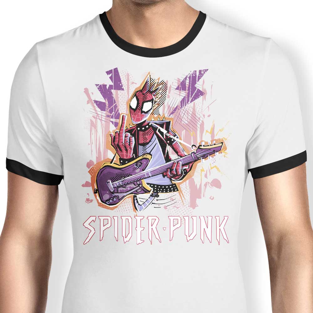 Spider Punk Ringer - Adult & Kids T-Shirts, Sweatshirts & Hoodies apparel design preview 1