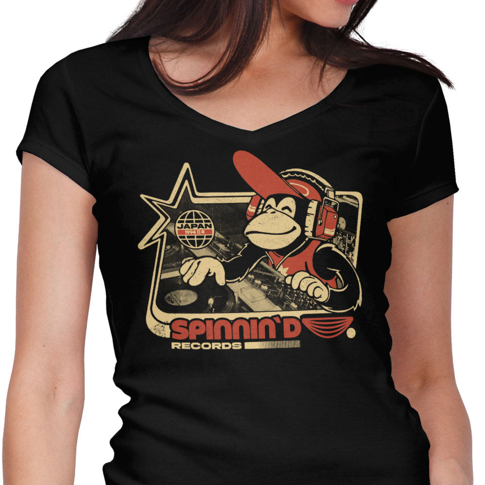 Spinnin' D Women's V-Neck - Adult & Kids T-Shirts, Sweatshirts & Hoodies apparel design preview 1