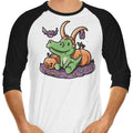 Spooky Alligator 3/4 Sleeve Raglan - Adult & Kids T-Shirts, Sweatshirts & Hoodies apparel design preview 1