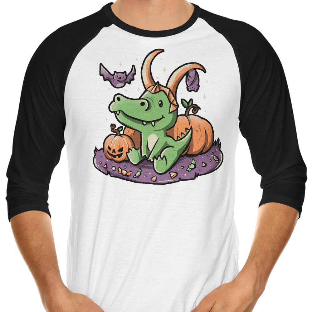 Spooky Alligator 3/4 Sleeve Raglan - Adult & Kids T-Shirts, Sweatshirts & Hoodies apparel design preview 1