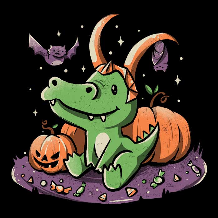 Spooky Alligator - Adult & Kids T-Shirts, Sweatshirts & Hoodies apparel design preview 2