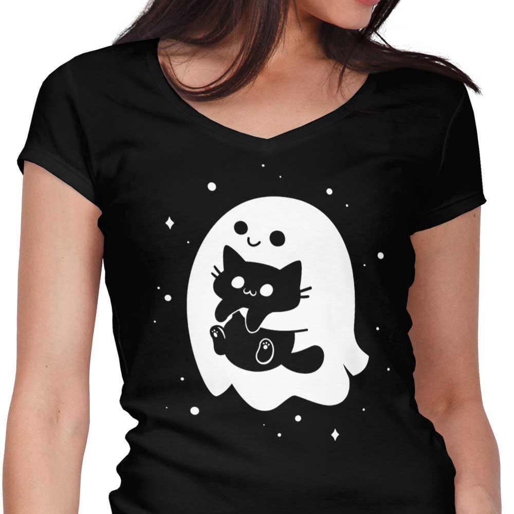 Spooky Cat Snatcher Women's V-Neck - Adult & Kids T-Shirts, Sweatshirts & Hoodies apparel design preview 1