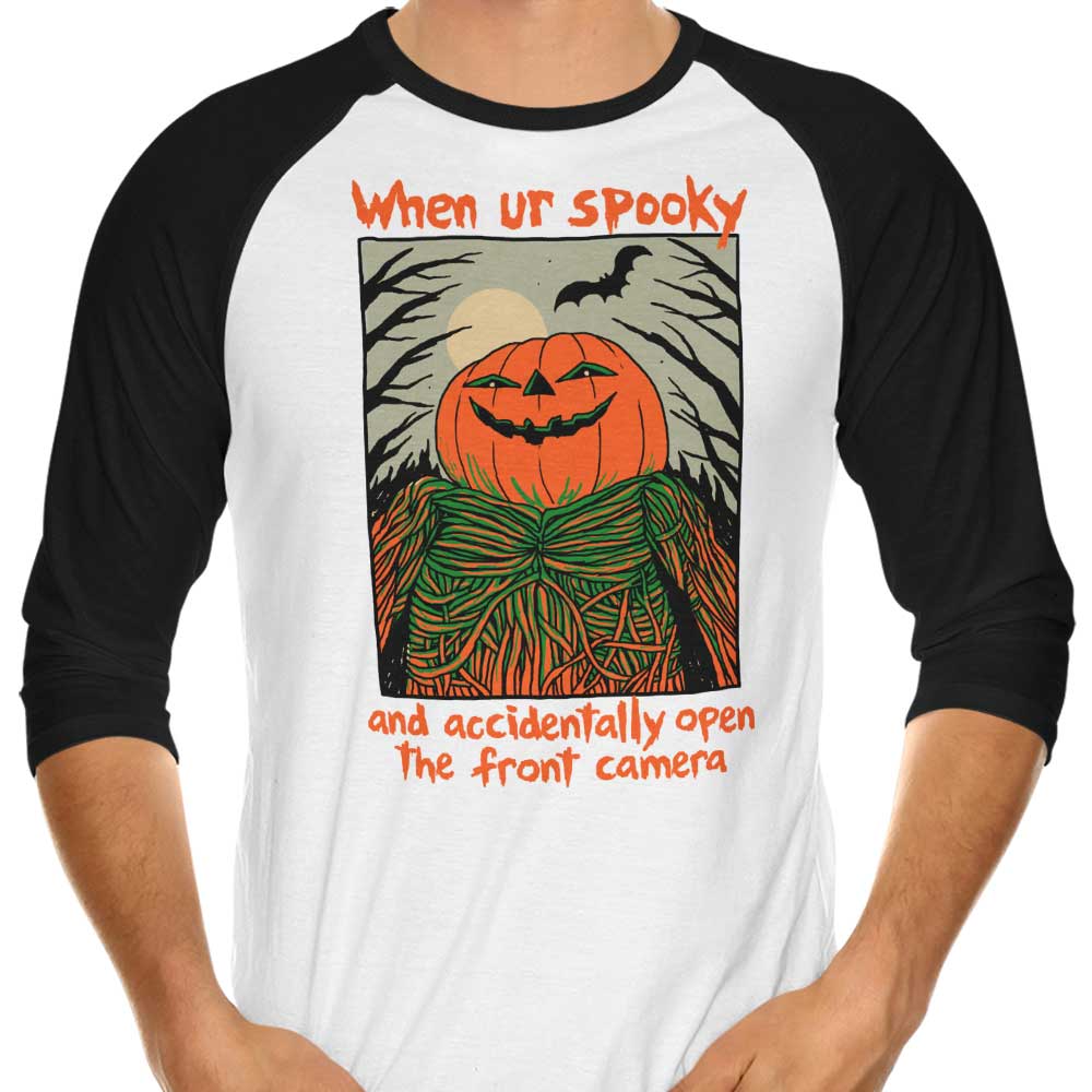 Spooky Selfie 3/4 Sleeve Raglan - Adult & Kids T-Shirts, Sweatshirts & Hoodies apparel design preview 1
