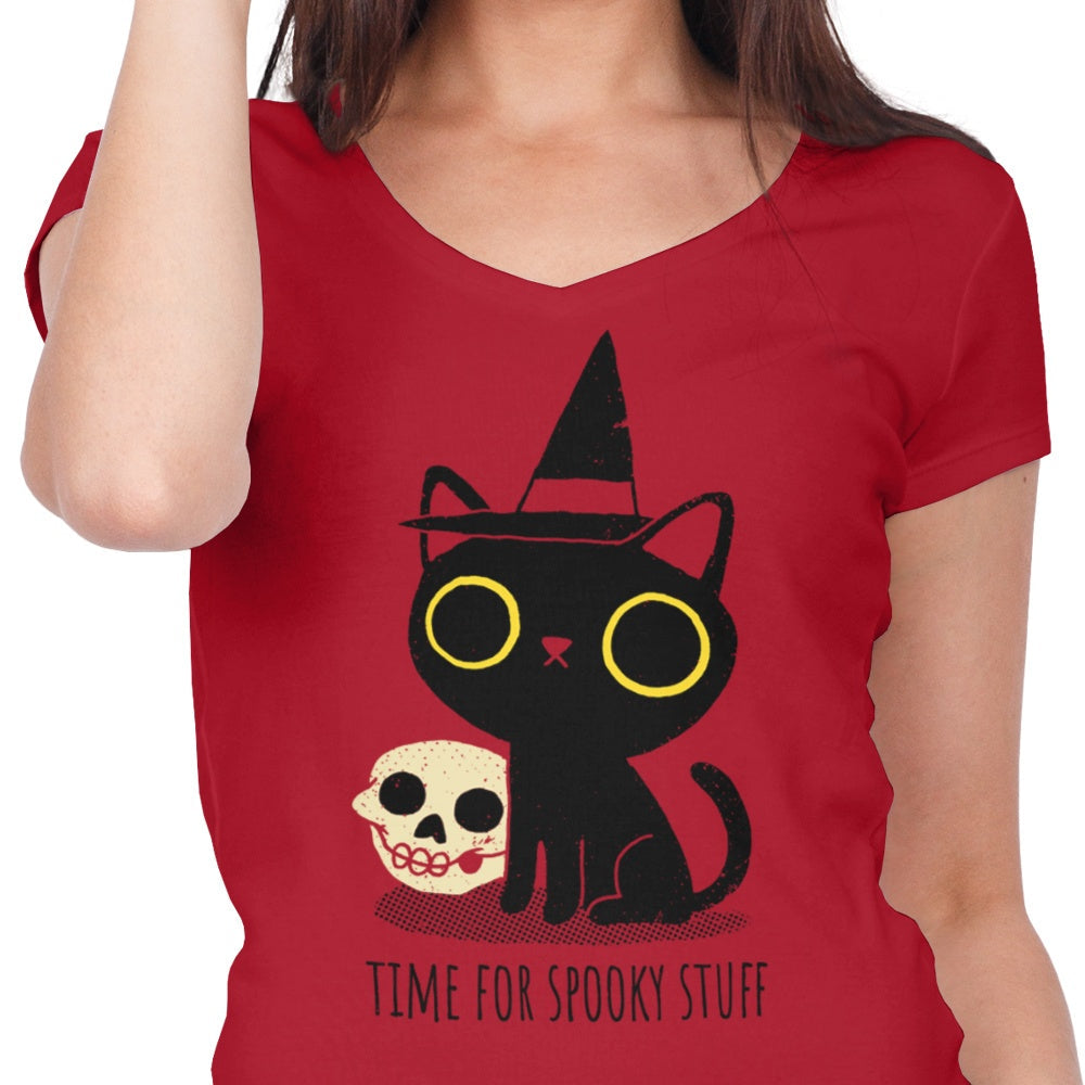 Spooky Time Women's V-Neck - Adult & Kids T-Shirts, Sweatshirts & Hoodies apparel design preview 2