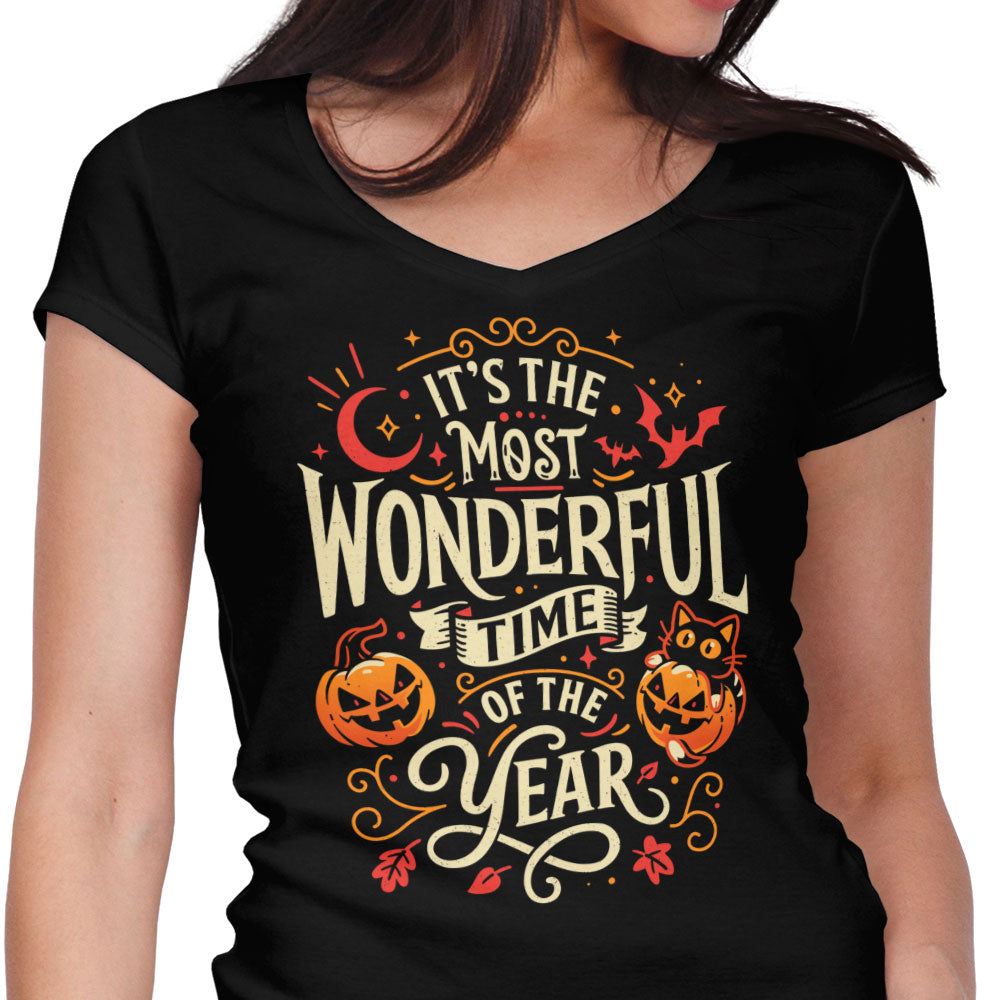 Spooky Wonderful Women's V-Neck - Adult & Kids T-Shirts, Sweatshirts & Hoodies apparel design preview 1