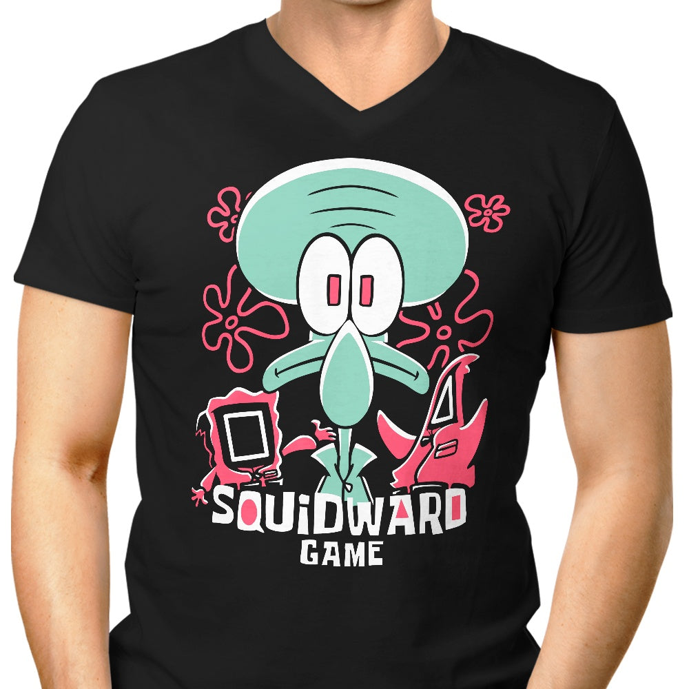 Squidward Game Men's V-Neck - Adult & Kids T-Shirts, Sweatshirts & Hoodies apparel design preview 1