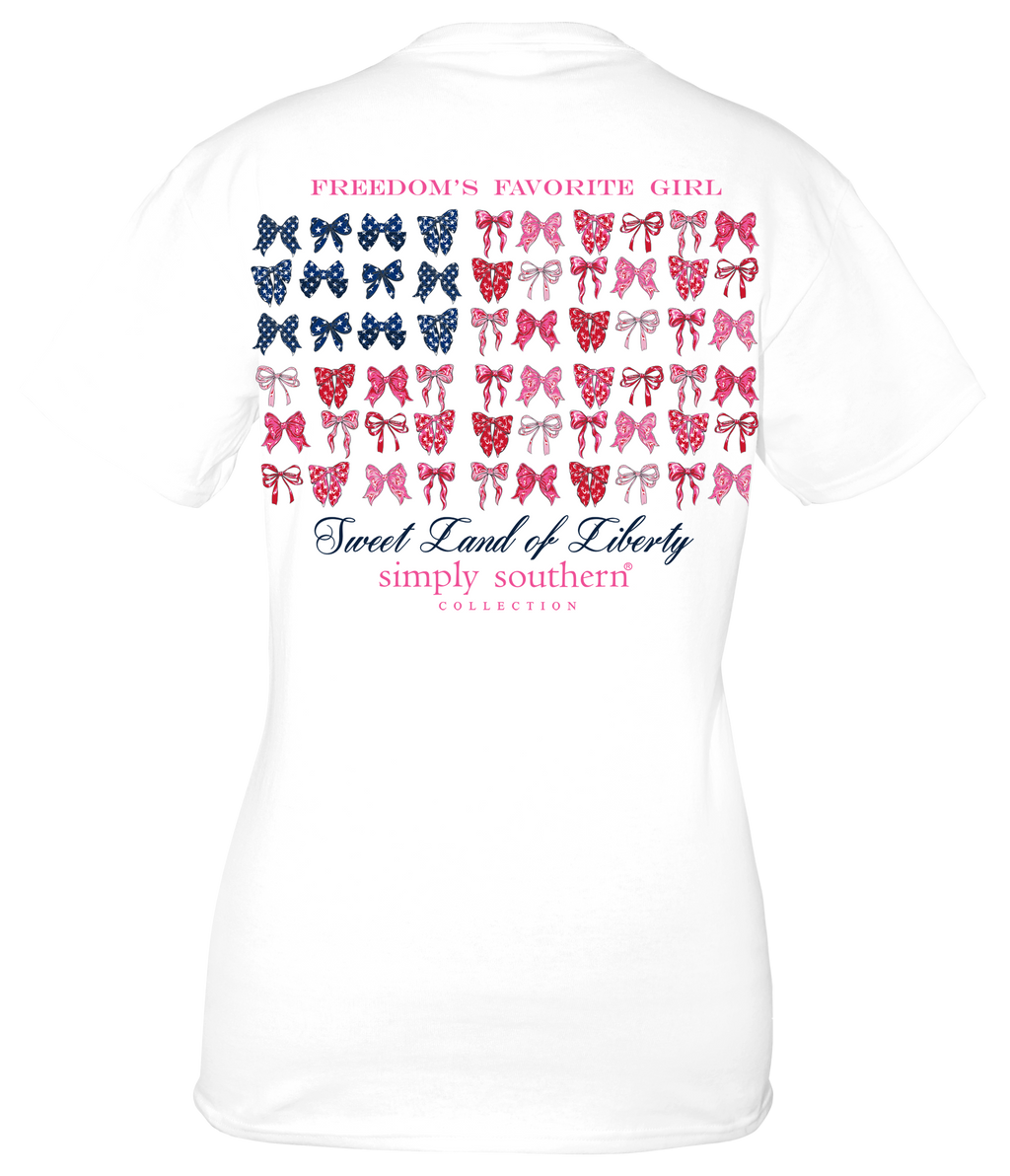 SALE Simply Southern USA Freedom Bow Flag - Adult & Kids T-Shirts, Sweatshirts & Hoodies apparel design preview 1