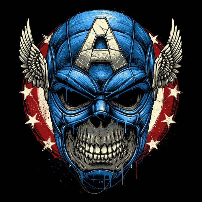 Star Spangled Skull Men's Apparel - Adult & Kids T-Shirts, Sweatshirts & Hoodies apparel design preview 2