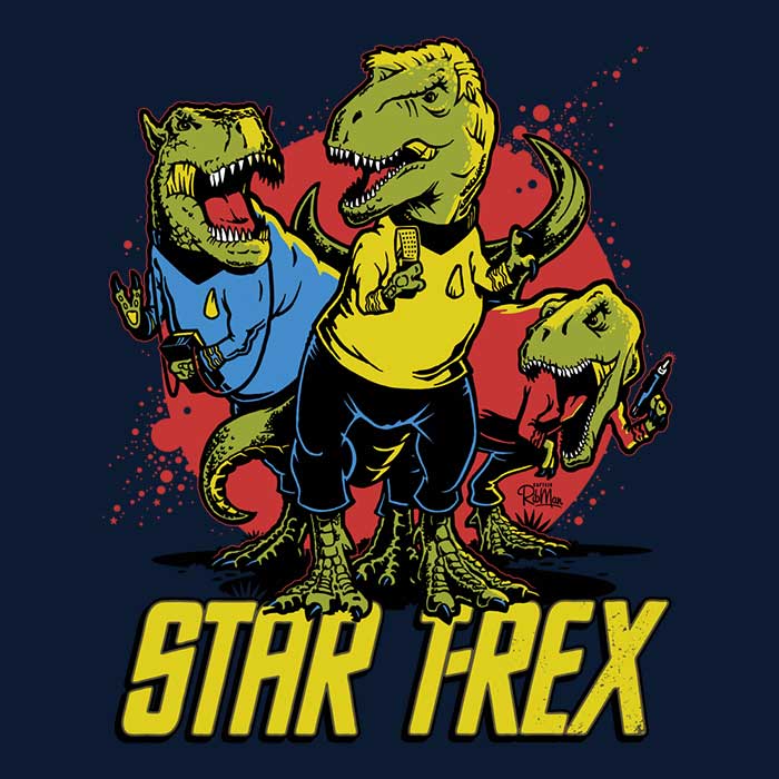 Star T-Rex Ringer - Adult & Kids T-Shirts, Sweatshirts & Hoodies apparel design preview 2