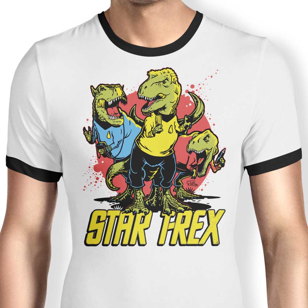 Star T-Rex Ringer - Adult & Kids T-Shirts, Sweatshirts & Hoodies apparel design preview 1