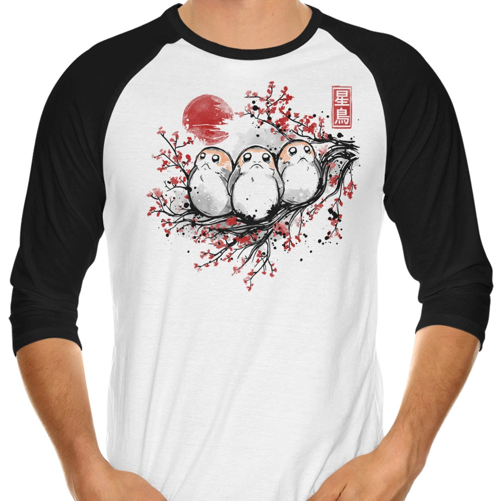 Starbird Porg 3/4 Sleeve Raglan - Adult & Kids T-Shirts, Sweatshirts & Hoodies apparel design preview 1