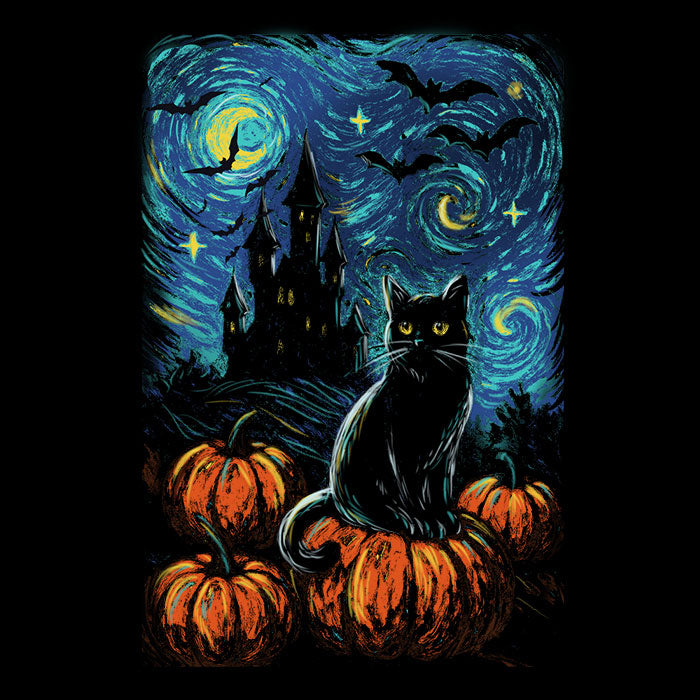 Starry Black Cat Men's V-Neck - Adult & Kids T-Shirts, Sweatshirts & Hoodies apparel design preview 2
