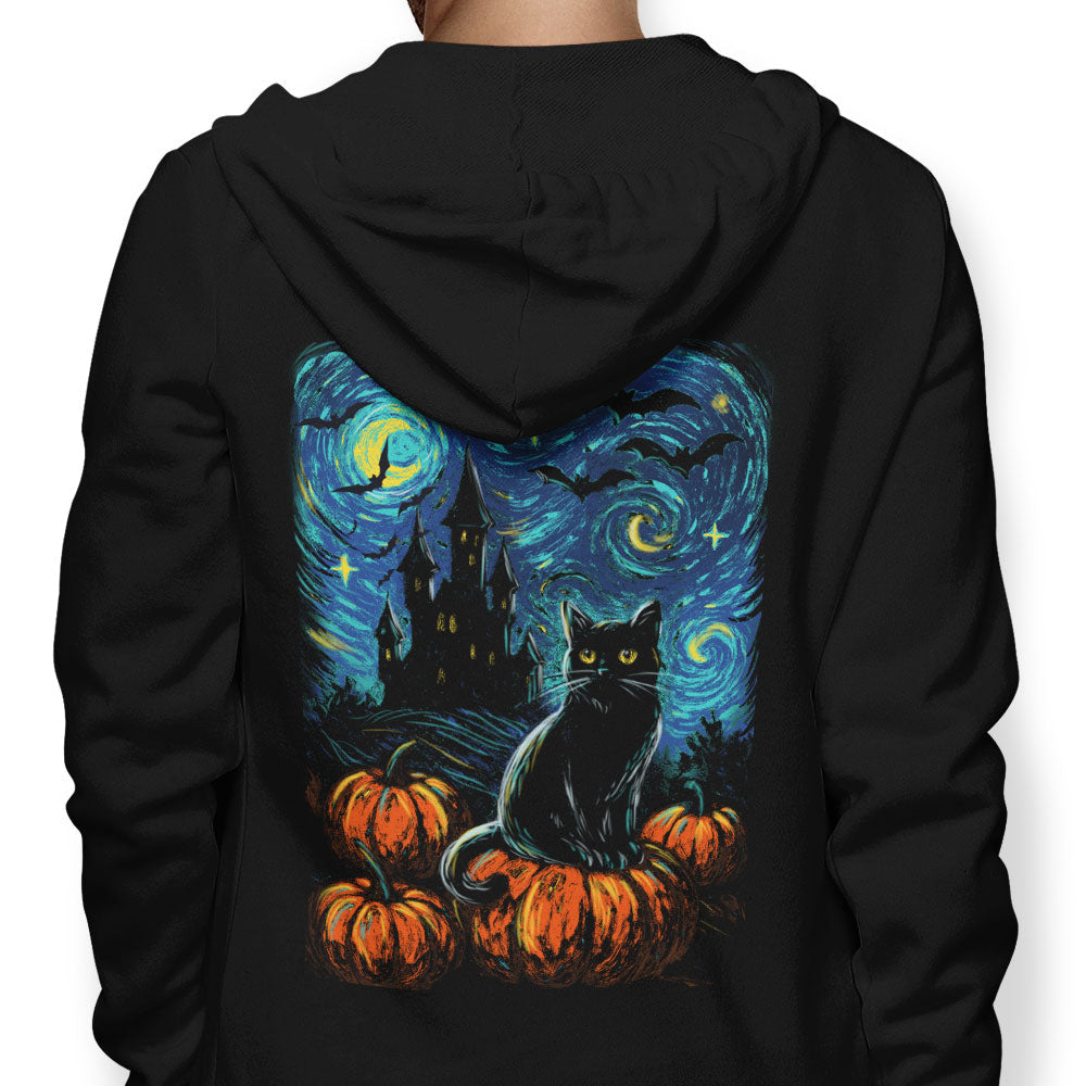 Starry Black Cat - Adult & Kids T-Shirts, Sweatshirts & Hoodies apparel design preview 1
