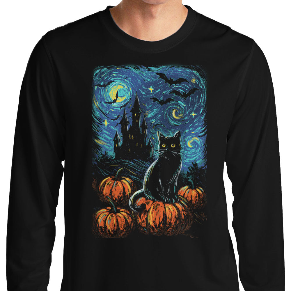 Starry Black Cat - Adult & Kids T-Shirts, Sweatshirts & Hoodies apparel design preview 1