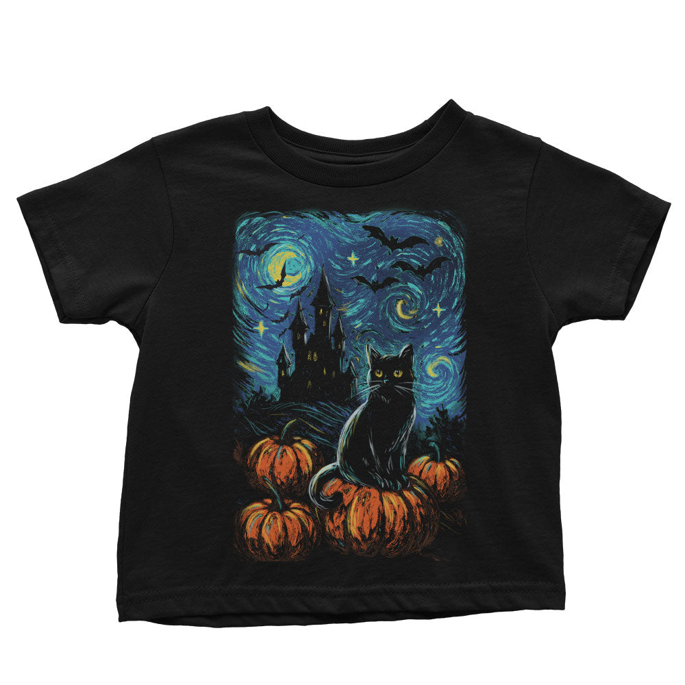 Starry Black Cat Youth Apparel - Adult & Kids T-Shirts, Sweatshirts & Hoodies apparel design preview 2