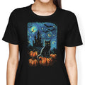 Starry Black Cat Women's Apparel - Adult & Kids T-Shirts, Sweatshirts & Hoodies apparel design preview 1
