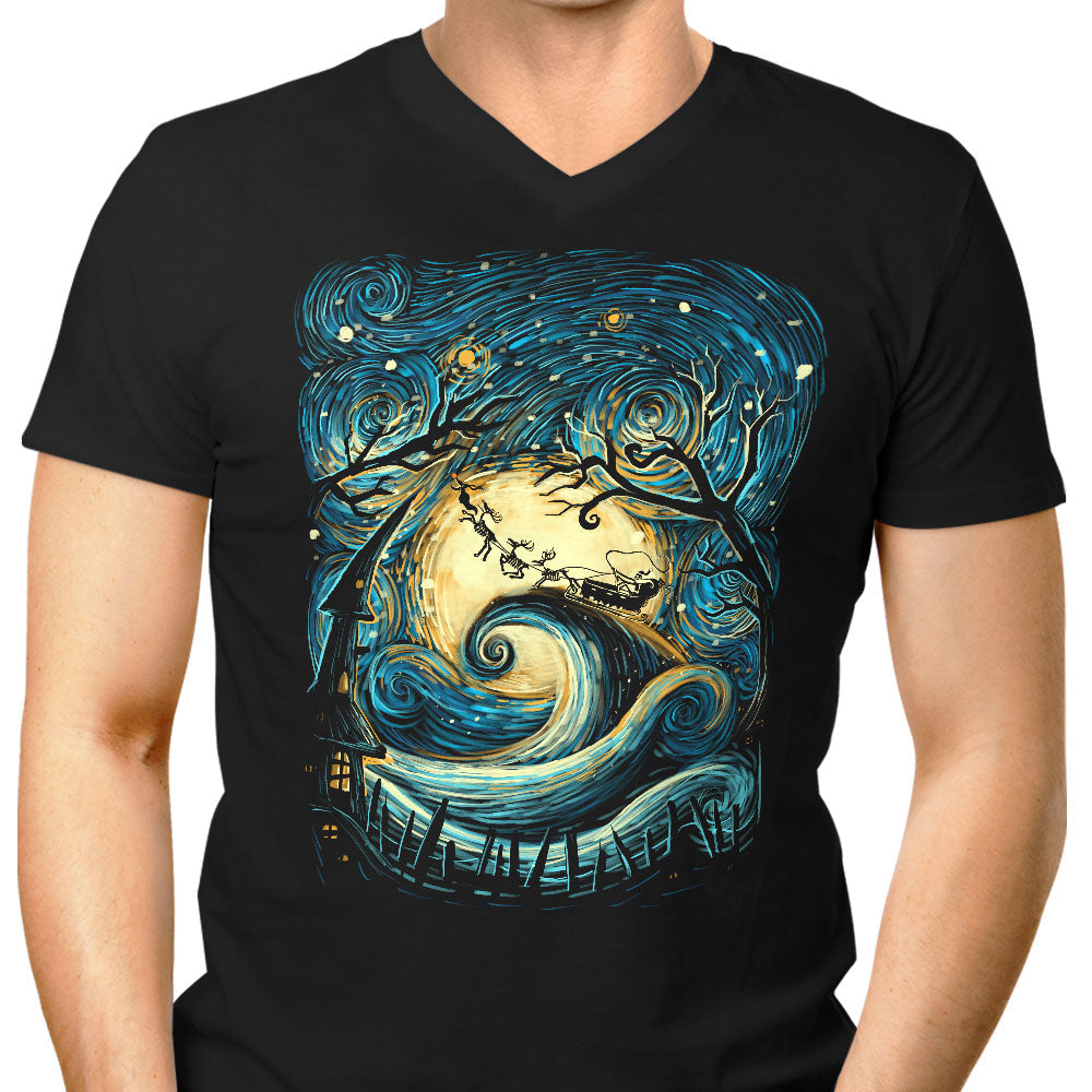 Starry Christmas Men's V-Neck - Adult & Kids T-Shirts, Sweatshirts & Hoodies apparel design preview 1