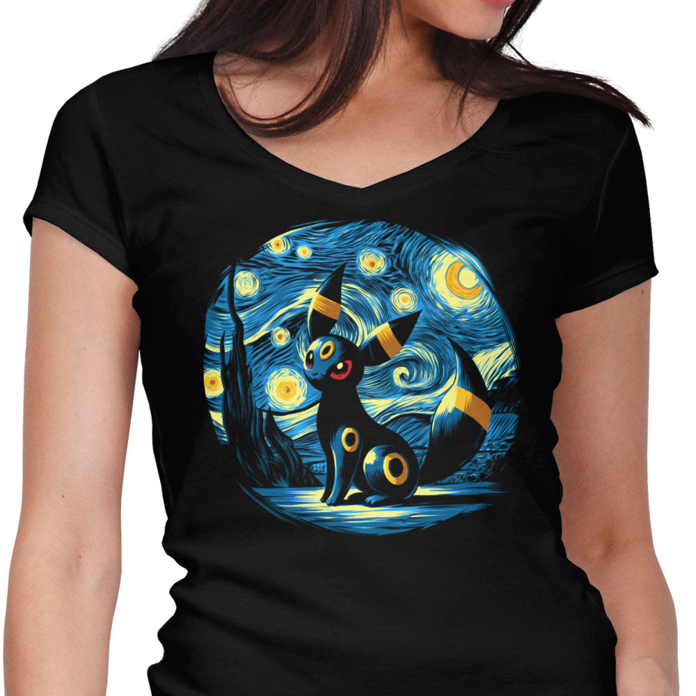 Starry Dark Women's V-Neck - Adult & Kids T-Shirts, Sweatshirts & Hoodies apparel design preview 1