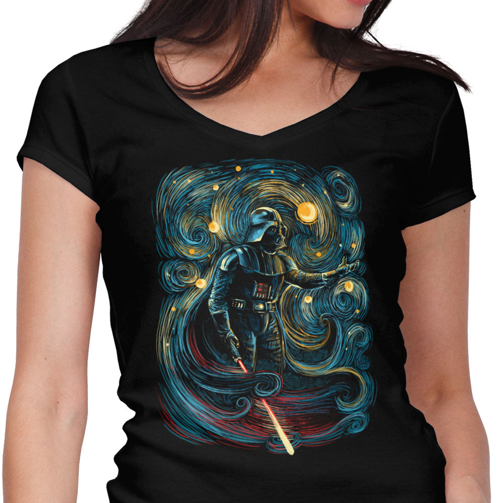 Starry Dark Lord Women's V-Neck - Adult & Kids T-Shirts, Sweatshirts & Hoodies apparel design preview 1