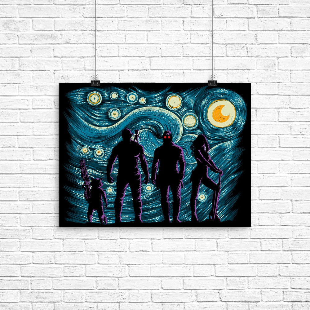 Starry Galaxy Poster - Adult & Kids T-Shirts, Sweatshirts & Hoodies apparel design preview 1