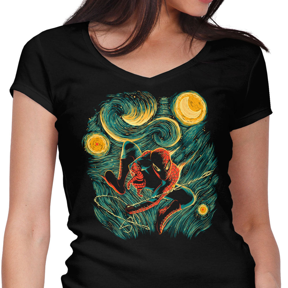 Starry Parker Women's V-Neck - Adult & Kids T-Shirts, Sweatshirts & Hoodies apparel design preview 1