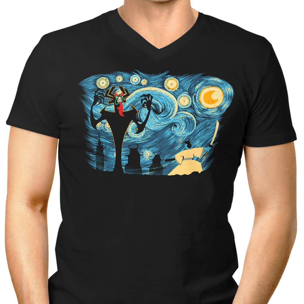 Starry Samurai Men's V-Neck - Adult & Kids T-Shirts, Sweatshirts & Hoodies apparel design preview 1